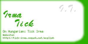 irma tick business card